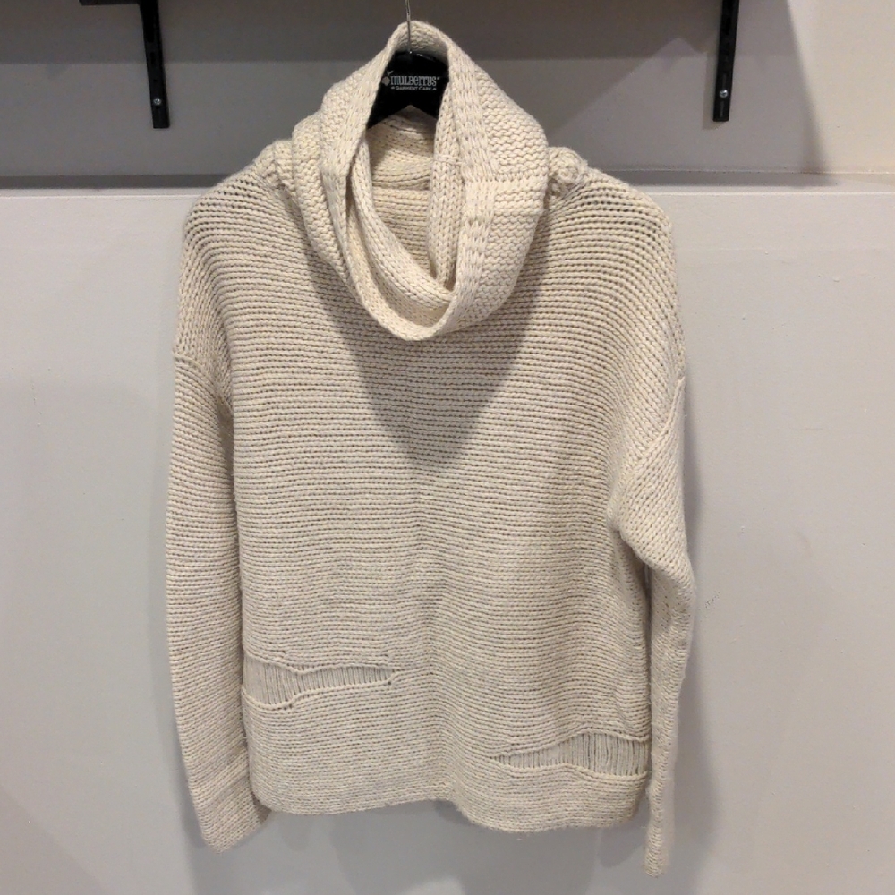 Elan Cream Knit Cowl Neck Sweater